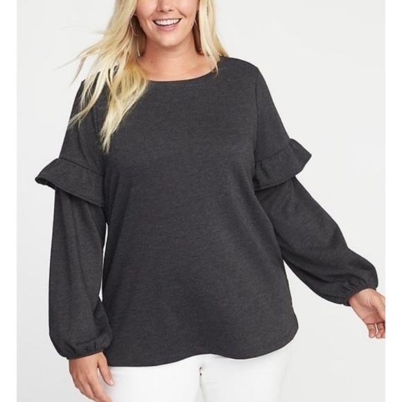 🩰Old Navy🩰Mauve Ruffled Sleeve Sweatshirt  NWT - Picture 4 of 7